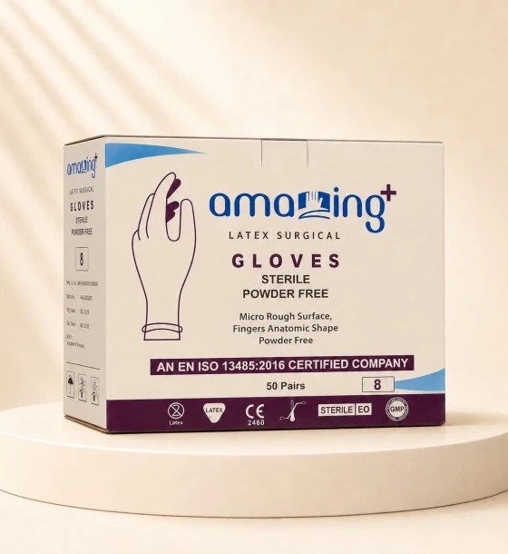 جلفز معقم (AMAZING )مقاس 8 بدون بودر عبوة 50 زوج بالباكت هندي